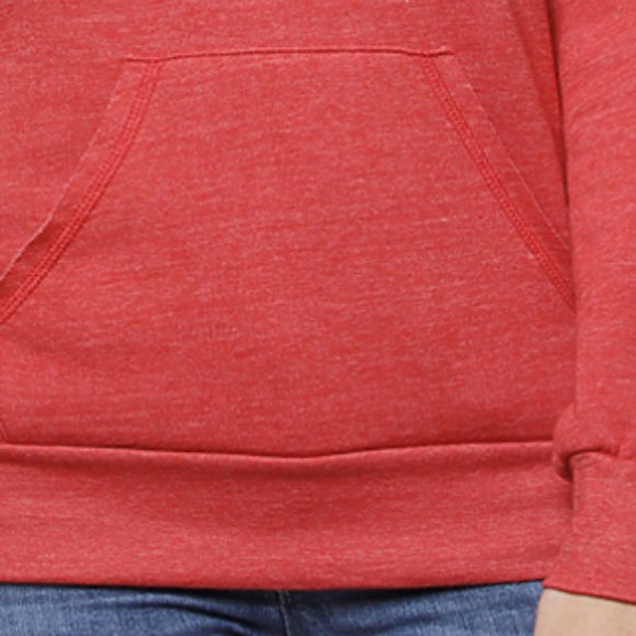 USA Made Eco Tri blend Fleece Raglan Pouch Pocket - Picture 4 of 4